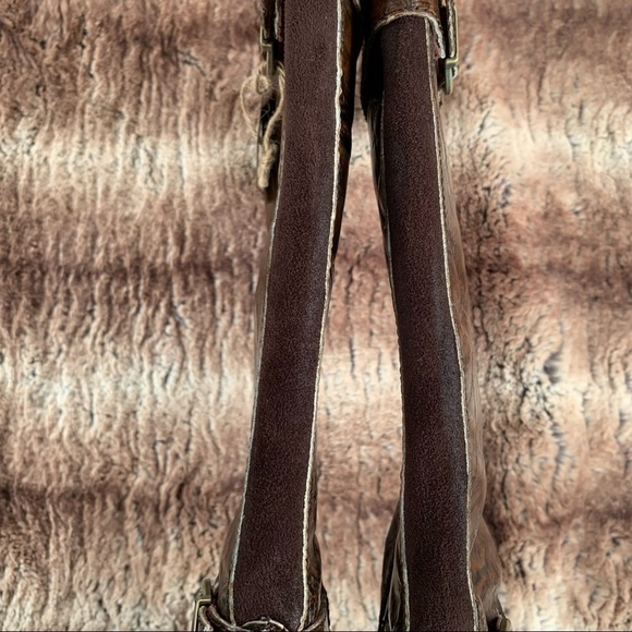 Born Gibb Knee High Riding Boot Distressed Brown Leather - Picture 7 of 12